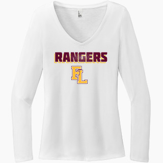 District Women's Perfect Tri Long Sleeve V-Neck T-Shirt