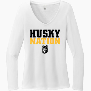 District Women's Perfect Tri Long Sleeve V-Neck T-Shirt