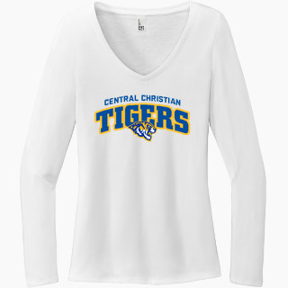 District Women's Perfect Tri Long Sleeve V-Neck T-Shirt