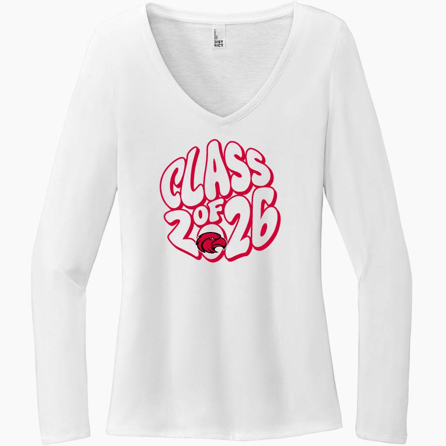 WEST UNION HIGH SCHOOL EAGLES District Women's Perfect Tri Long Sleeve V-Neck T-Shirt