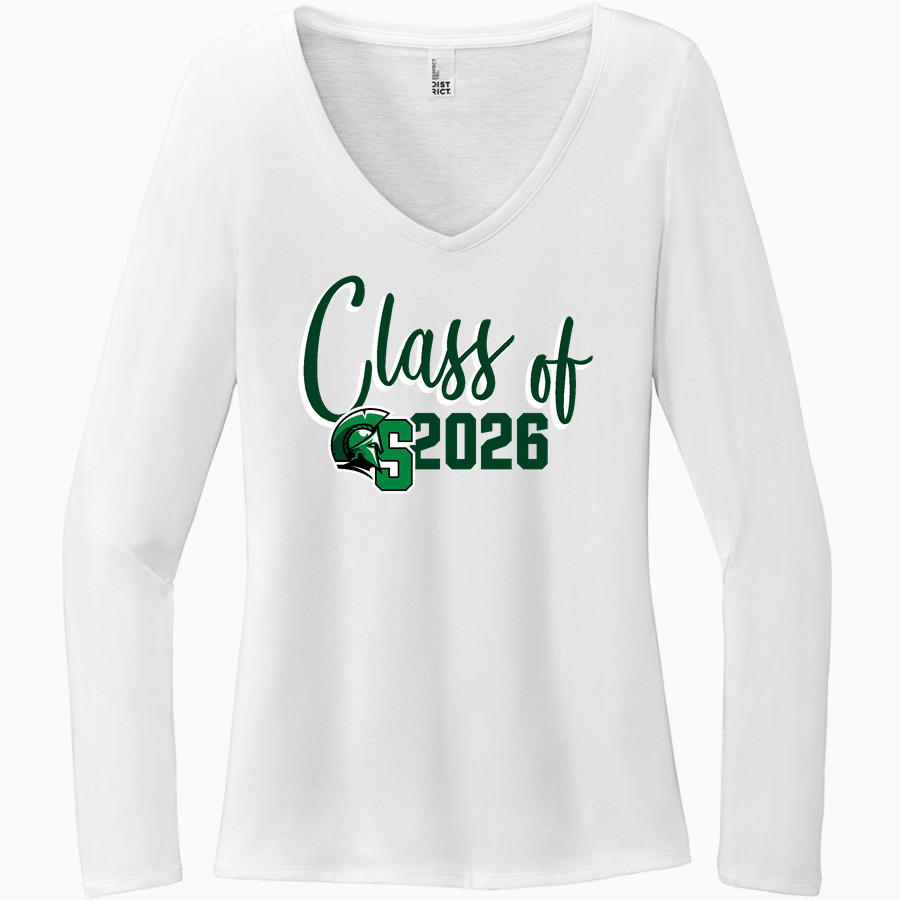 Calvary Christian Spartans <span class="pdp-name-mascot">Calvary Christian Spartans</span> District Women's Perfect Tri Long Sleeve V-Neck T-Shirt