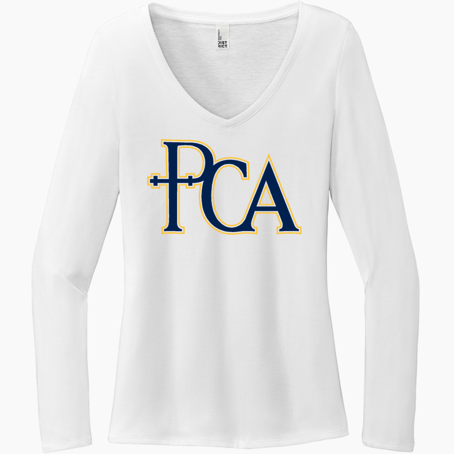 Providence Christian Academy District Women's Perfect Tri Long Sleeve V-Neck T-Shirt