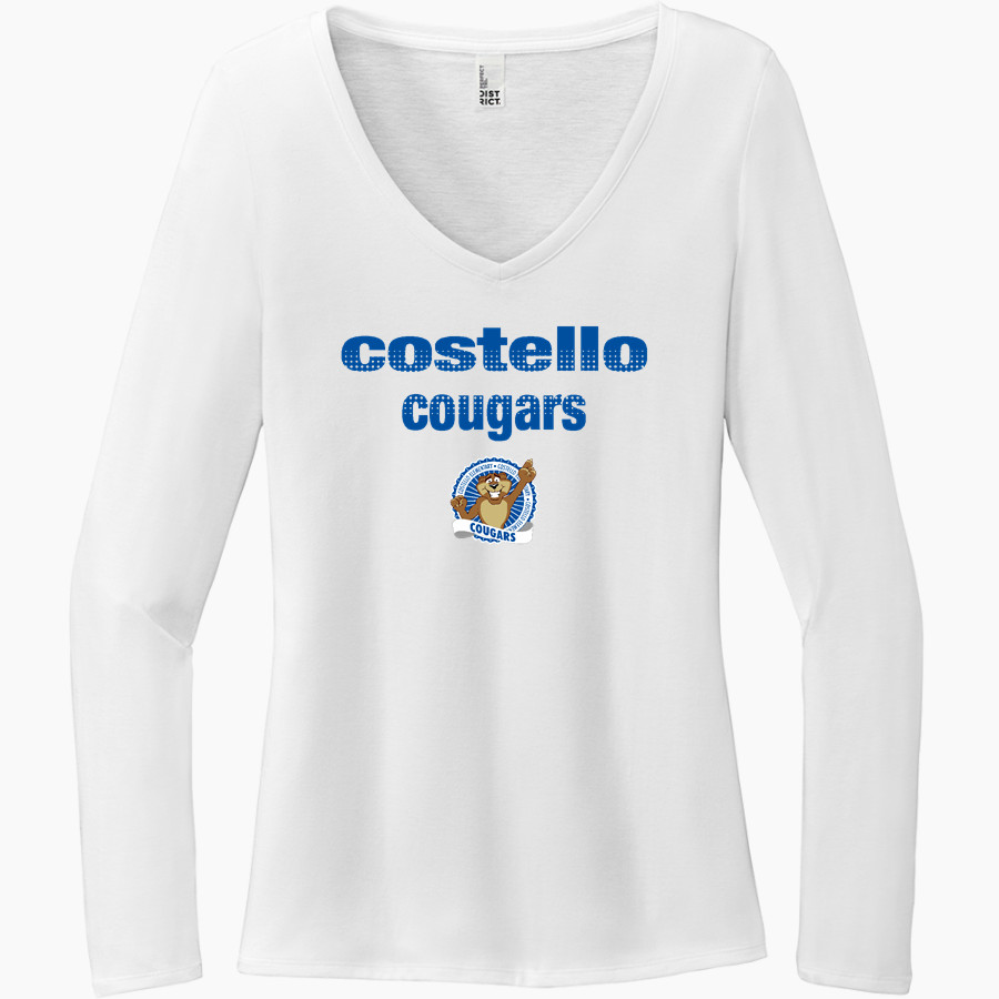 Costello Cougars <span class="pdp-name-mascot">Costello Elementary School Cougars</span> District Women's Perfect Tri Long Sleeve V-Neck T-Shirt