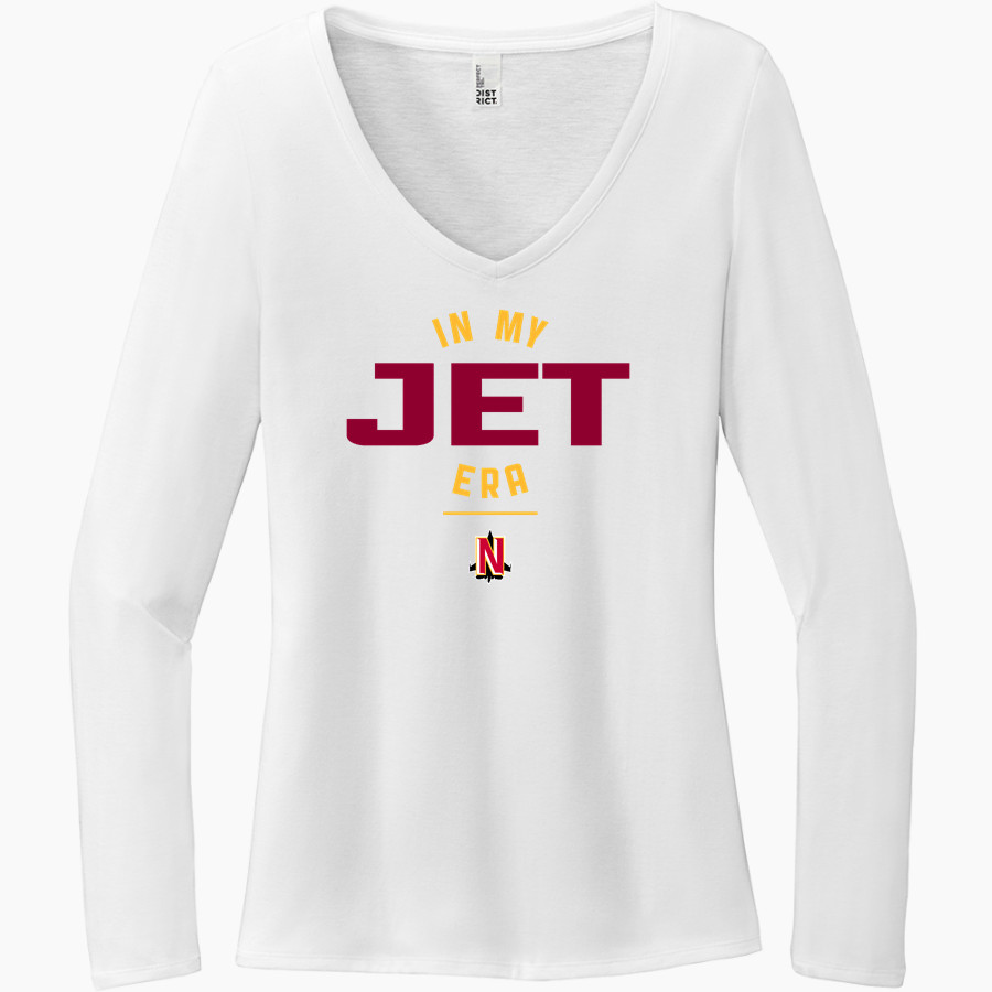 NORTHEASTERN HIGH SCHOOL JETS District Women's Perfect Tri Long Sleeve V-Neck T-Shirt