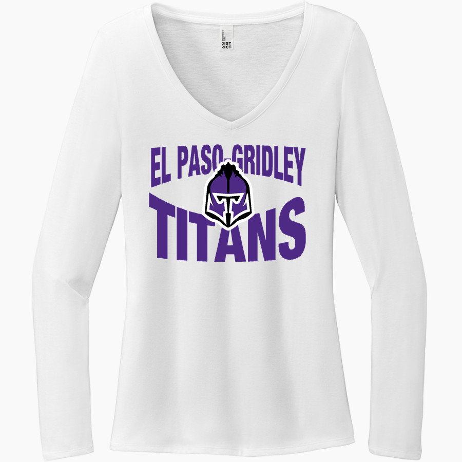 El Paso-Gridley Titans District Women's Perfect Tri Long Sleeve V-Neck T-Shirt