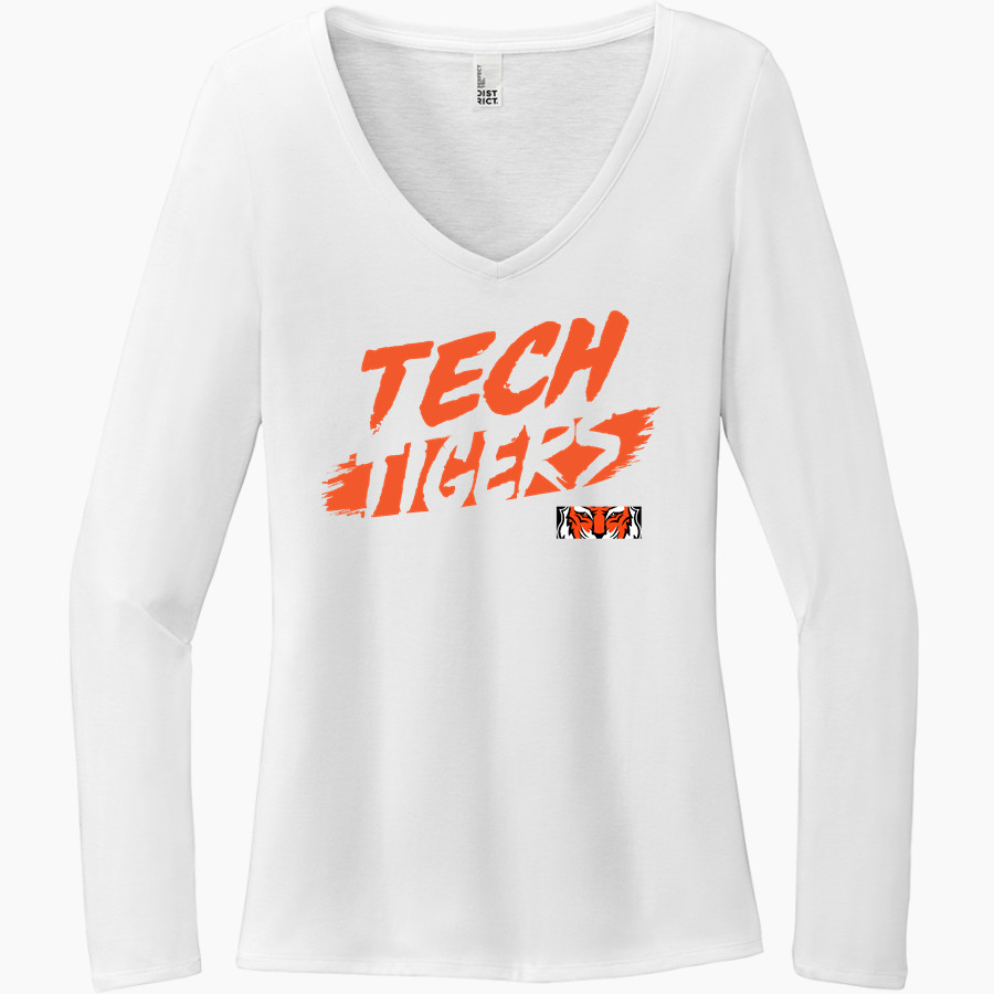 Tech High School Tigers <span class="pdp-name-mascot">Tech High School</span> District Women's Perfect Tri Long Sleeve V-Neck T-Shirt