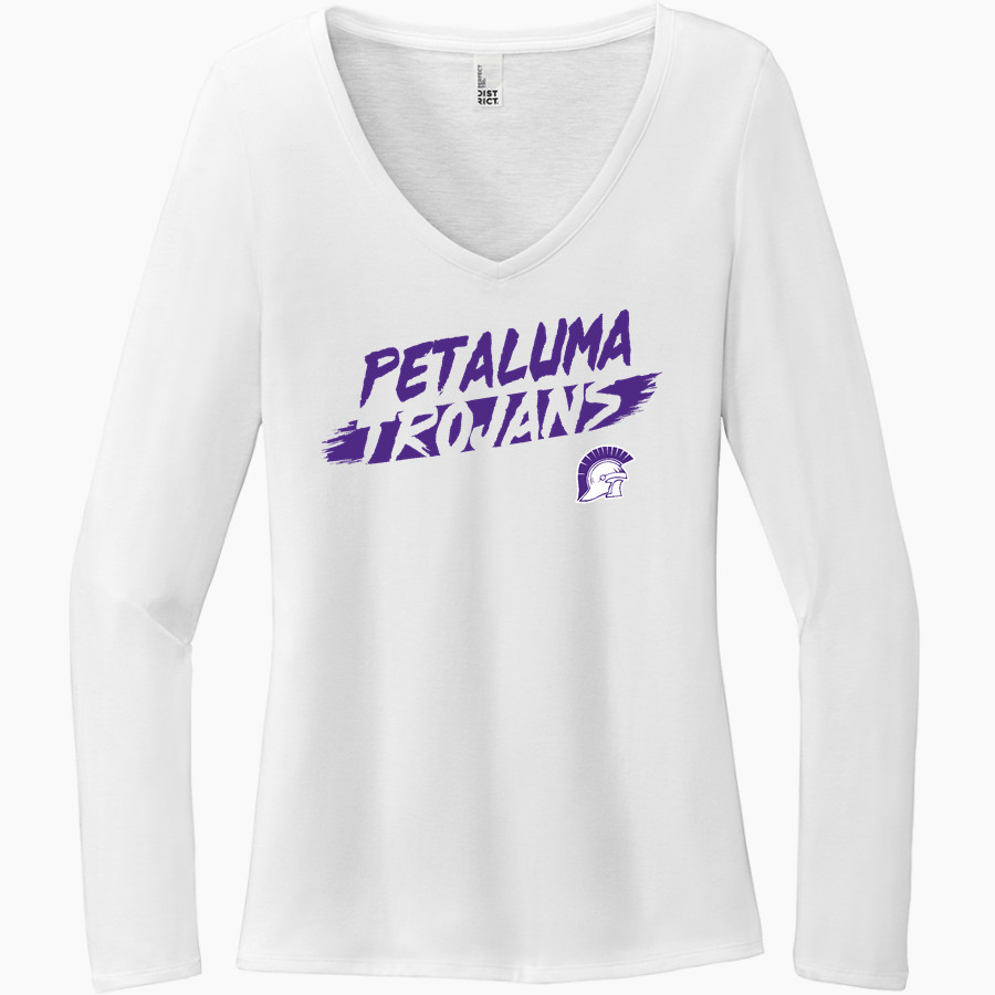Petaluma Trojans <span class="pdp-name-mascot">Petaluma Trojans</span> District Women's Perfect Tri Long Sleeve V-Neck T-Shirt