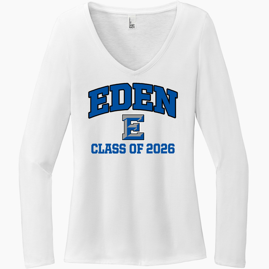 EDEN HIGH SCHOOL BULLDOGS <span class="pdp-name-mascot">EDEN BULLDOGS /LADY</span> District Women's Perfect Tri Long Sleeve V-Neck T-Shirt