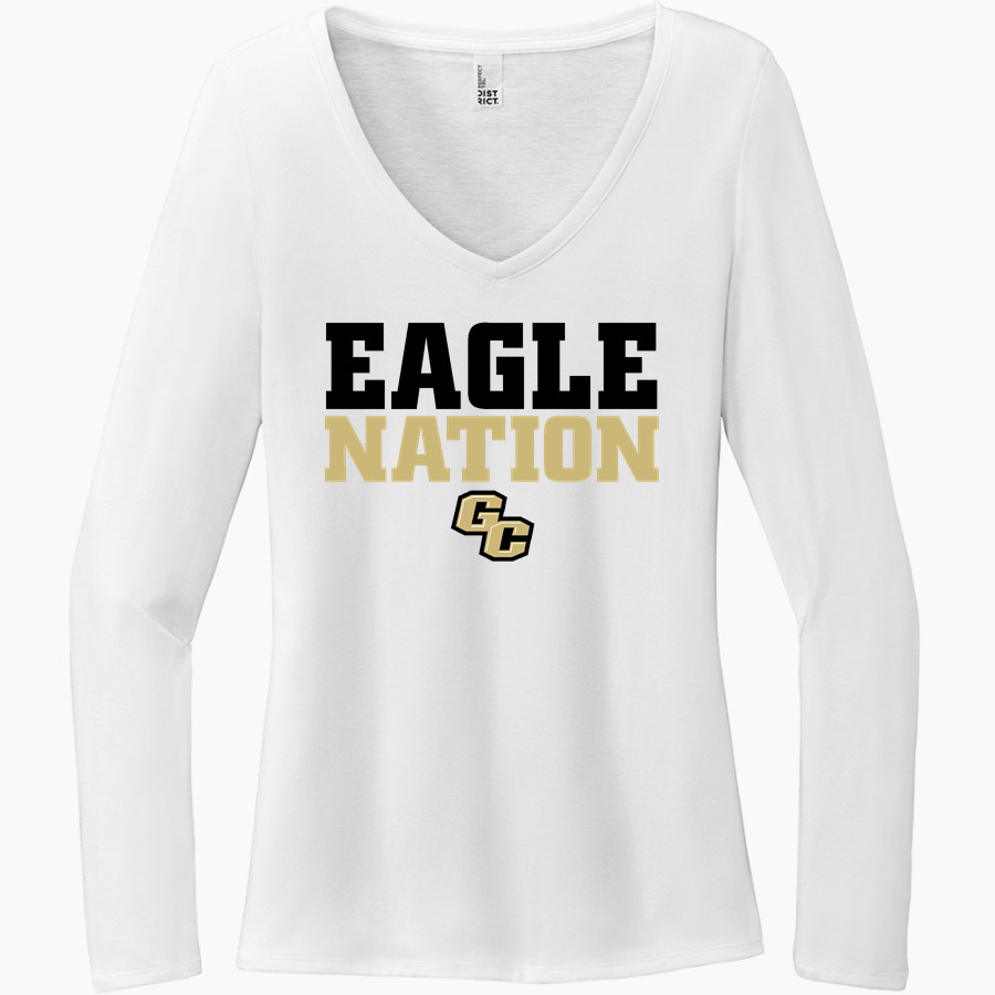 Grove City Area Sch Distr Soccer Bo Eagles <span class="pdp-name-mascot">Grove City Area Sch Distr Soccer Bo Eagles</span> District Women's Perfect Tri Long Sleeve V-Neck T-Shirt