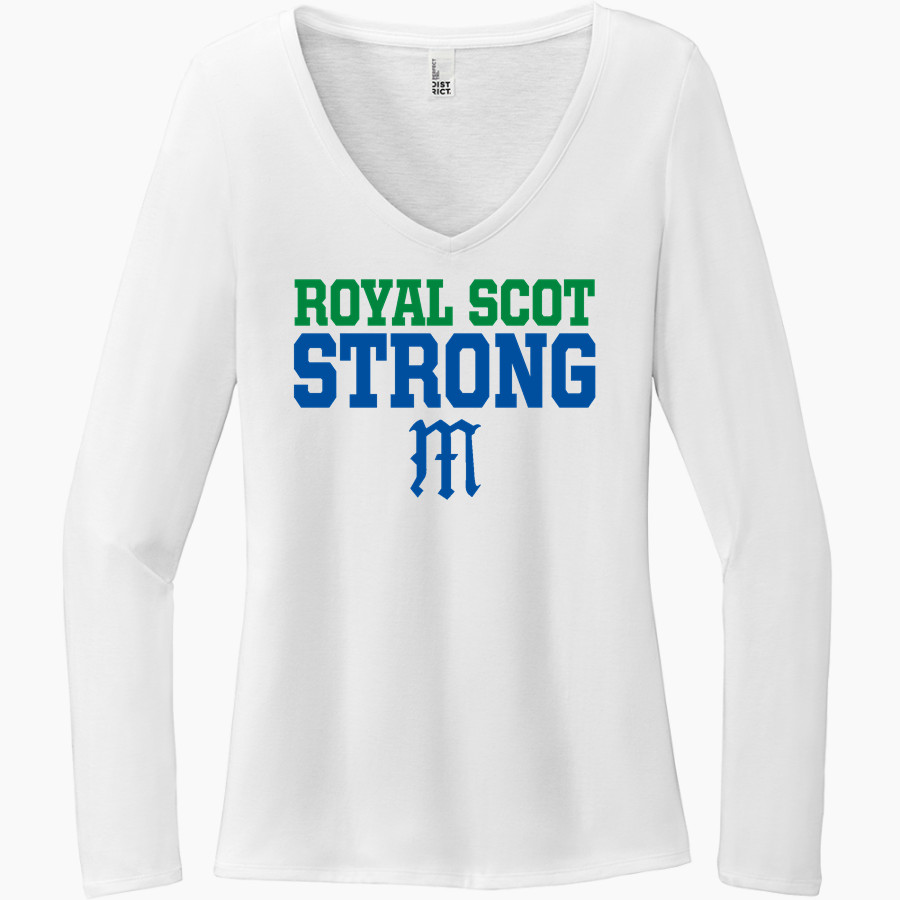 MCKAY HIGH SCHOOL ROYAL SCOTS <span class="pdp-name-mascot">McKAY ROYAL SCOTS</span> District Women's Perfect Tri Long Sleeve V-Neck T-Shirt