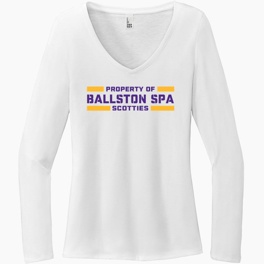 Ballston Spa Scotties The Official Online Store District Women's Perfect Tri Long Sleeve V-Neck T-Shirt