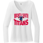 WICHITA SOUTH HIGH SCHOOL TITANS <span class="pdp-name-mascot">WICHITA SOUTH TITANS</span> District Women's Perfect Tri Long Sleeve V-Neck T-Shirt Front Thumbnail