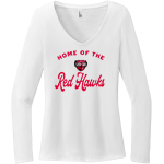 Simpson University Red Hawks <span class="pdp-name-mascot">Simpson Red Hawks</span> District Women's Perfect Tri Long Sleeve V-Neck T-Shirt Front Thumbnail