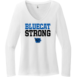 COLEMAN HIGH SCHOOL BLUECATS <span class="pdp-name-mascot">COLEMAN BLUECATS</span> District Women's Perfect Tri Long Sleeve V-Neck T-Shirt Front Thumbnail