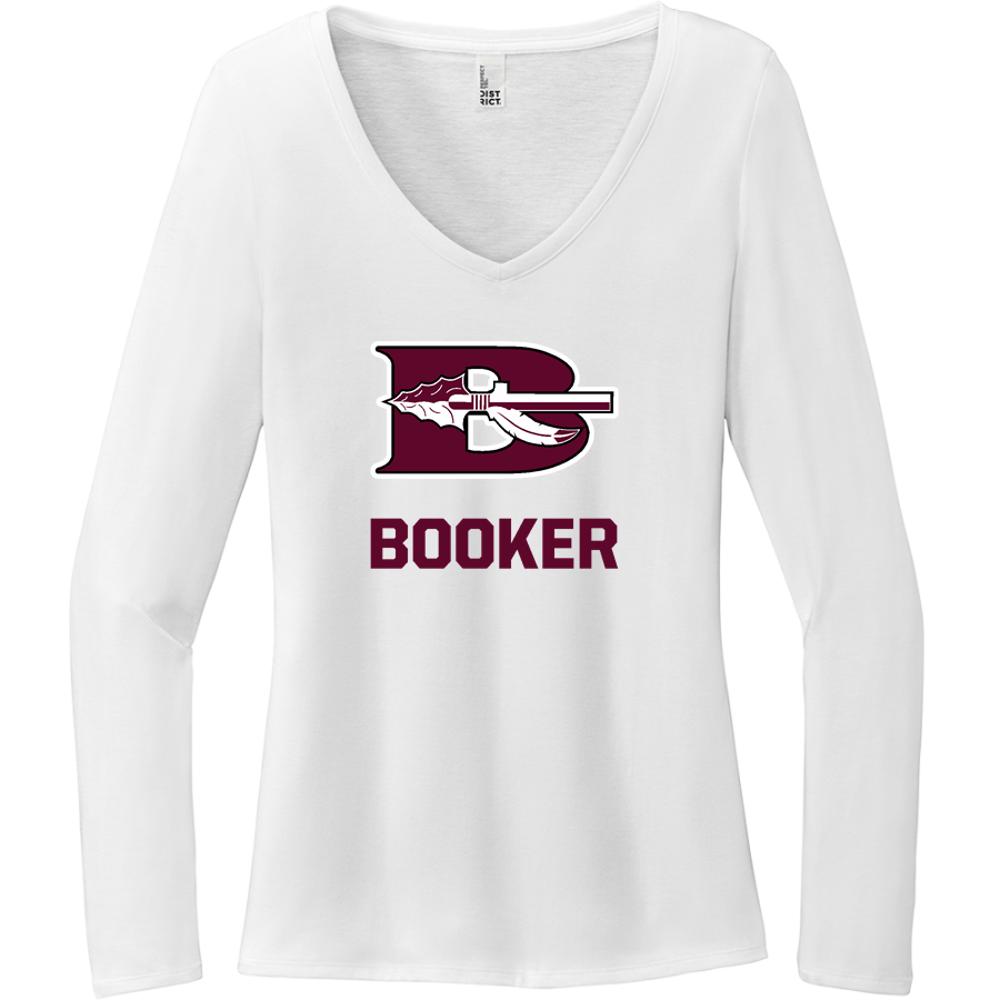 BOOKER HIGH SCHOOL KIOWAS <span class="pdp-name-mascot">BOOKER KIOWAS</span> District Women's Perfect Tri Long Sleeve V-Neck T-Shirt