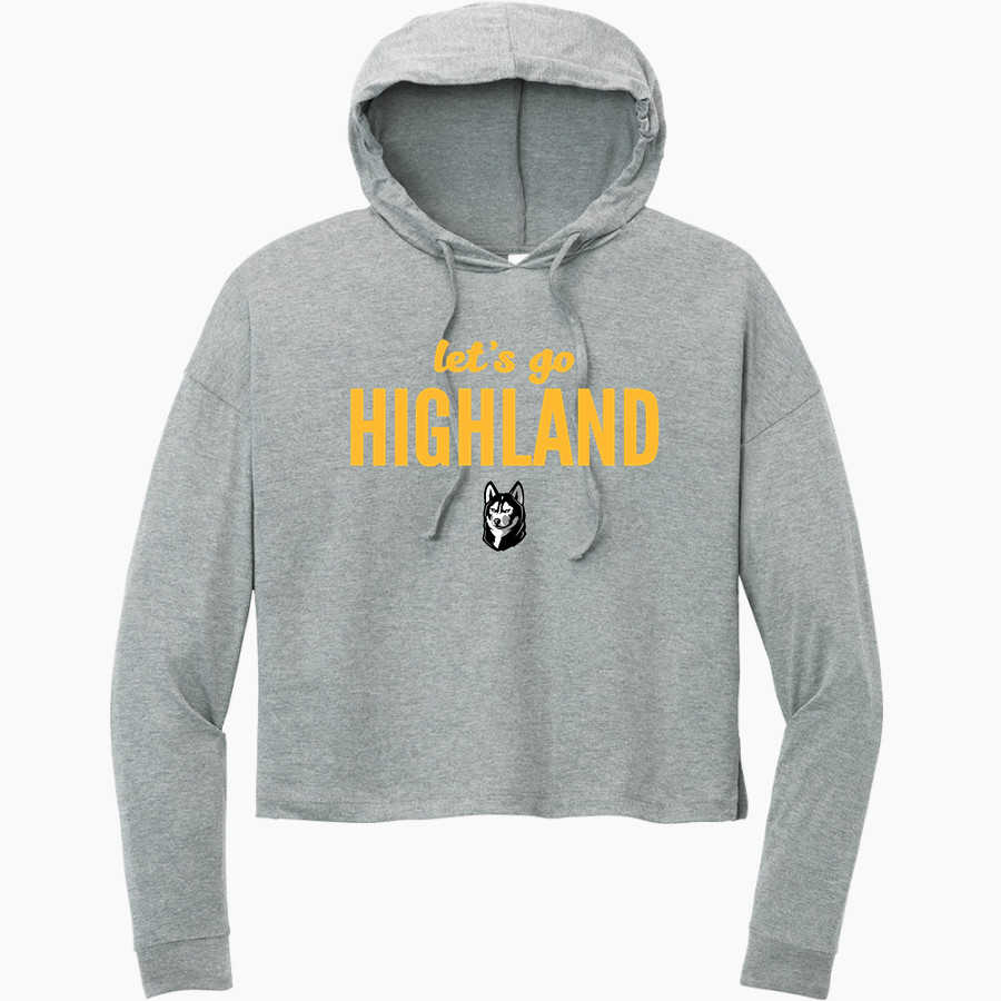 HIGHLAND HIGH SCHOOL HUSKIES District Women's Perfect Tri Long Sleeve Midi Hoodie