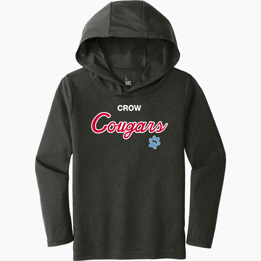CROW HIGH SCHOOL Cougars Online Store <span class="pdp-name-mascot">CROW COUGARS</span> District Youth Perfect Tri Long Sleeve Hoodie