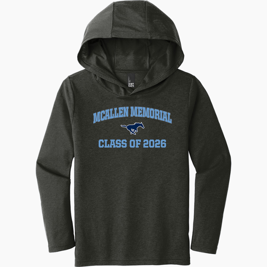 MCALLEN MEMORIAL HIGH SCHOOL MUSTANGS District Youth Perfect Tri Long Sleeve Hoodie