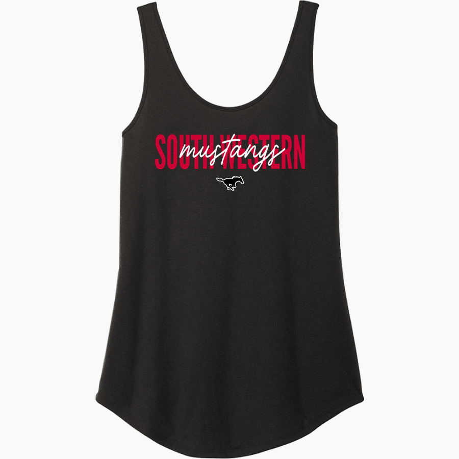 SOUTH WESTERN SENIOR HIGH SCHOOL MUSTANGS <span class="pdp-name-mascot">SOUTH WESTERN MUSTANGS</span> District Women's Perfect Tri Relaxed Tank