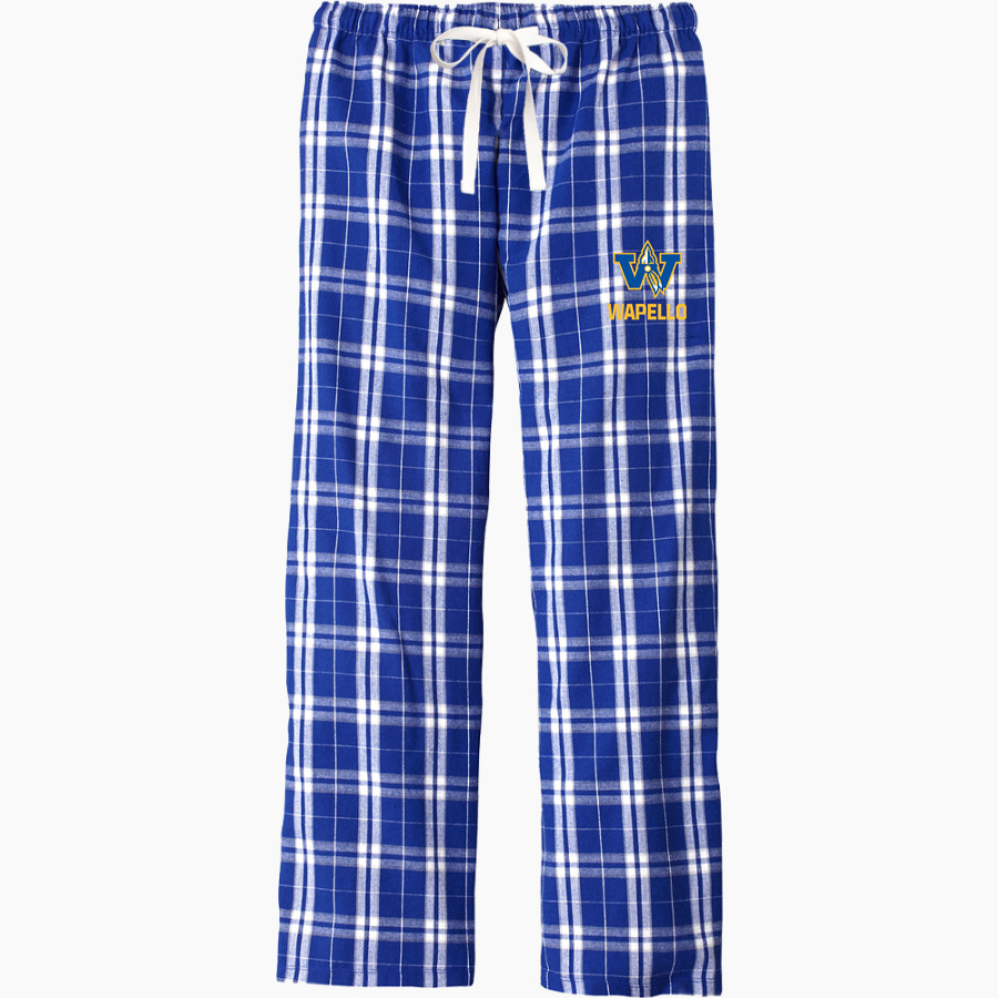 WAPELLO HIGH SCHOOL INDIANS District Men's Flannel Plaid Pant