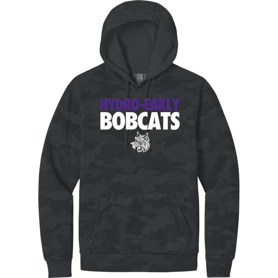 HYDRO-EAKLY HIGH SCHOOL BOBCATS <span class="pdp-name-mascot">HYDRO - EAKLY BOBCATS</span> District Wash Men's Camo Fleece Hoodie