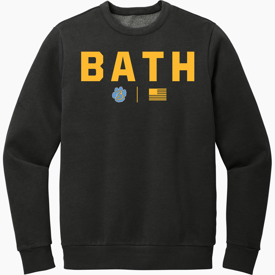 BATH HIGH SCHOOL WILDCATS District Men's Vintage Wash Fleece Crewneck Sweatshirt