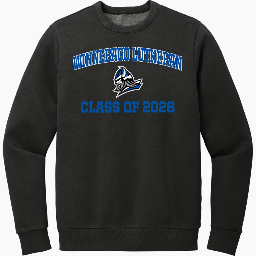 Winnebago Lutheran Vikings Online Store District Men's Vintage Wash Fleece Crewneck Sweatshirt