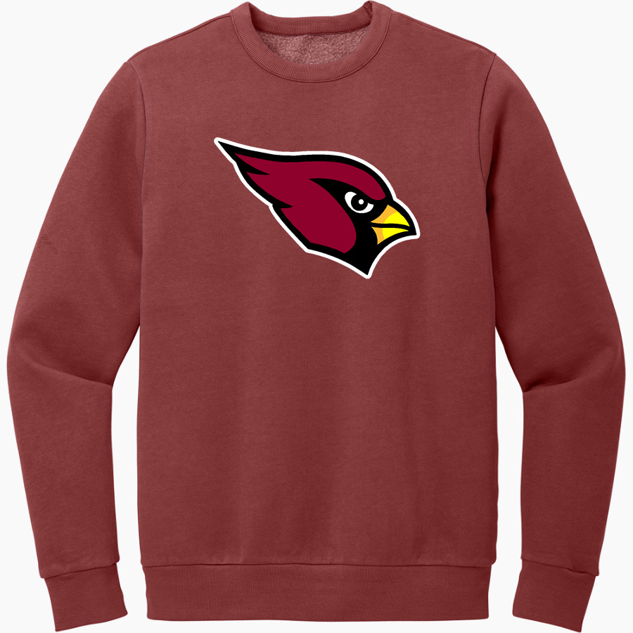 MAYVILLE HIGH SCHOOL CARDINALS District Men's Vintage Wash Fleece Crewneck Sweatshirt
