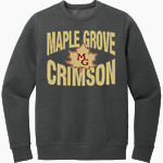 Maple Grove Crimson <span class="pdp-name-mascot">Maple Grove Crimson</span> District Men's Vintage Wash Fleece Crewneck Sweatshirt Front Thumbnail
