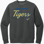 Central Christian Tigers District Men's Vintage Wash Fleece Crewneck Sweatshirt Front Thumbnail