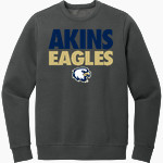 Akins Eagles District Men's Vintage Wash Fleece Crewneck Sweatshirt Front Thumbnail