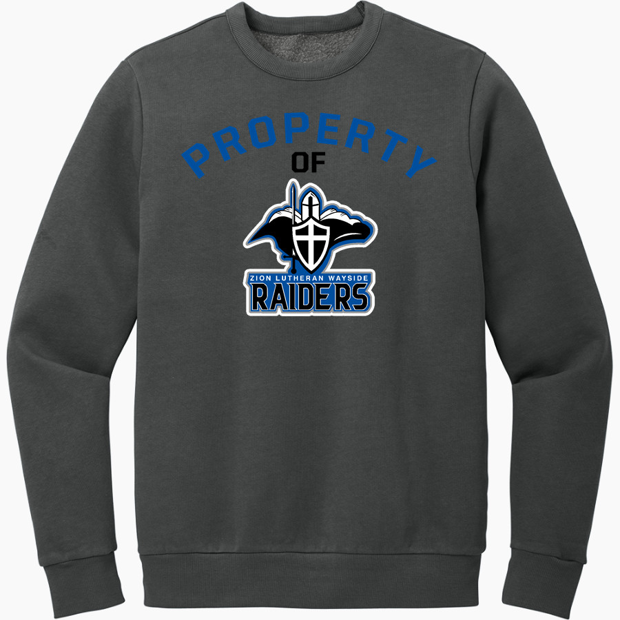 Zion Lutheran Raiders District Men's Vintage Wash Fleece Crewneck Sweatshirt