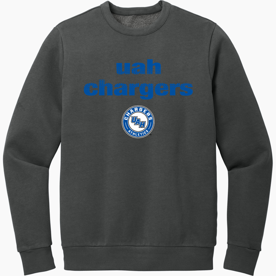 UAH Chargers District Men's Vintage Wash Fleece Crewneck Sweatshirt