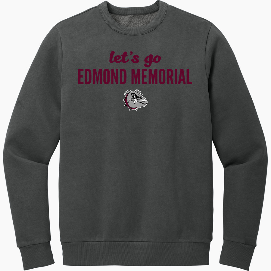EDMOND MEMORIAL HIGH SCHOOL BULLDOGS <span class="pdp-name-mascot">EDMOND MEMORIAL BULLDOGS</span> District Men's Vintage Wash Fleece Crewneck Sweatshirt