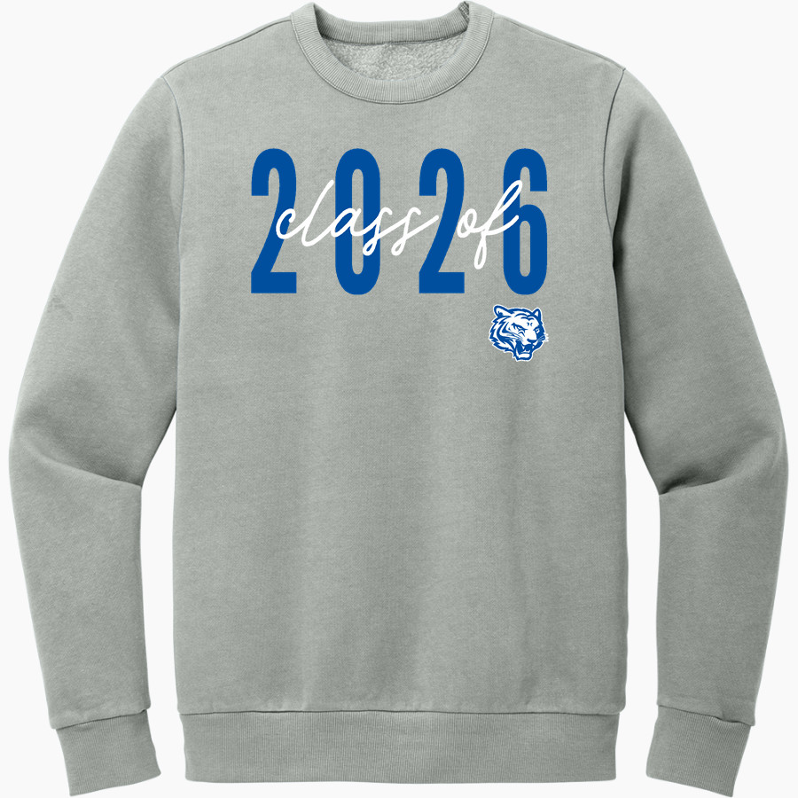 Crow Tigers <span class="pdp-name-mascot">Crow Middle School Tigers</span> District Men's Vintage Wash Fleece Crewneck Sweatshirt