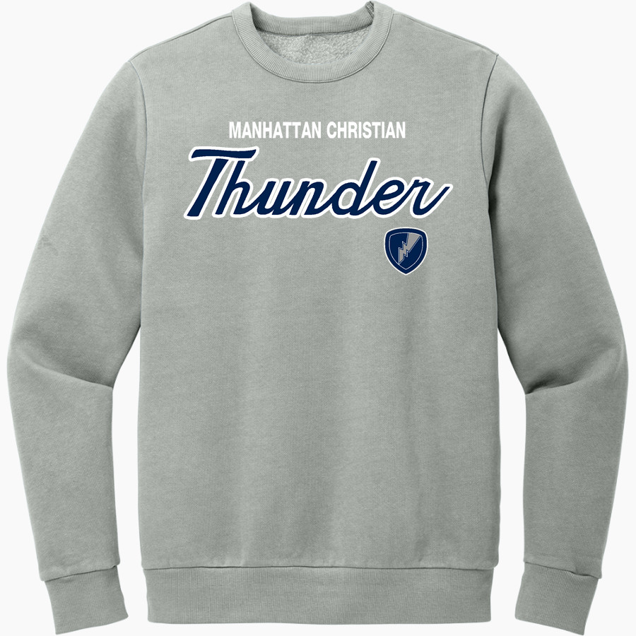 Manhattan Christian Thunder <span class="pdp-name-mascot">Manhattan Christian Thunder</span> District Men's Vintage Wash Fleece Crewneck Sweatshirt