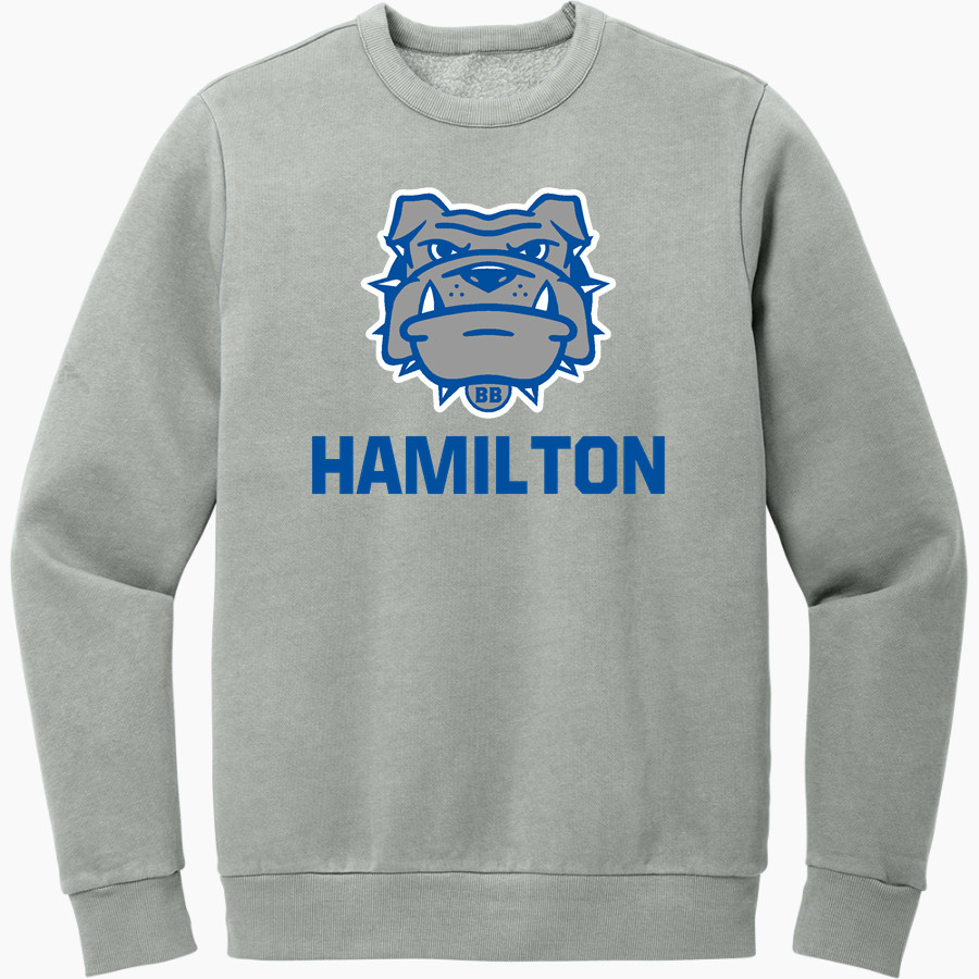 Hamilton Big Blue <span class="pdp-name-mascot">Hamilton Bull Dogs</span> District Men's Vintage Wash Fleece Crewneck Sweatshirt