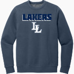La Lumiere School Lakers Online Store <span class="pdp-name-mascot">La Lumiere Lakers</span> District Men's Vintage Wash Fleece Crewneck Sweatshirt Front Thumbnail