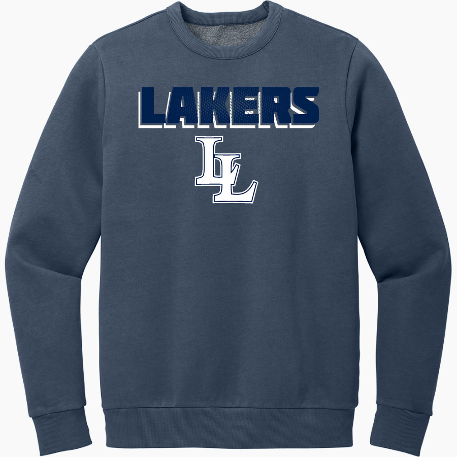 La Lumiere School Lakers Online Store <span class="pdp-name-mascot">La Lumiere Lakers</span> District Men's Vintage Wash Fleece Crewneck Sweatshirt