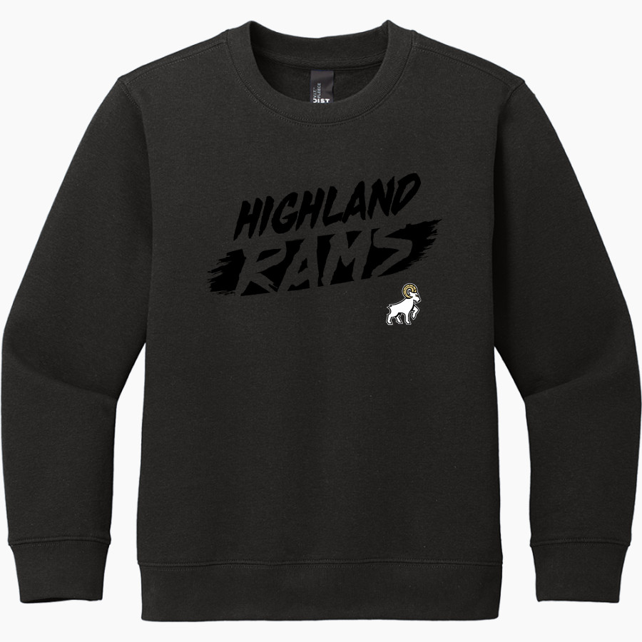 HIGHLAND HIGH SCHOOL RAMS <span class="pdp-name-mascot">HIGHLAND RAMS</span> District Youth V.I.T. Fleece Crewneck Sweatshirt