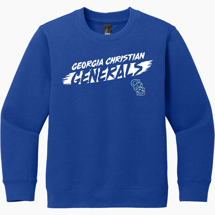 GEORGIA CHRISTIAN SCHOOL GENERALS District Youth V.I.T. Fleece Crewneck Sweatshirt