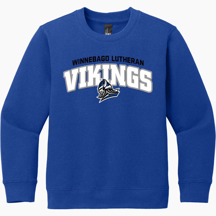 Winnebago Lutheran Vikings Online Store District Youth V.I.T. Fleece Crewneck Sweatshirt
