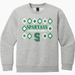 WEST MONONA HIGH SCHOOL SPARTANS District Youth V.I.T. Fleece Crewneck Sweatshirt Front Thumbnail