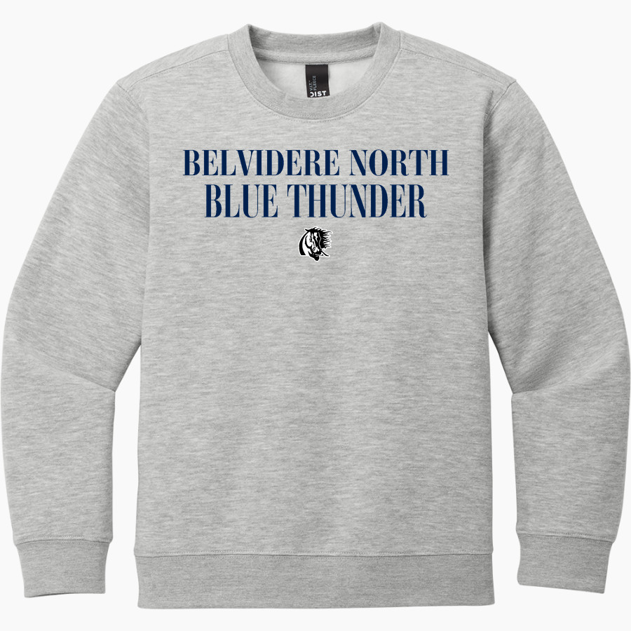 BELVIDERE NORTH HIGH SCHOOL BLUE THUNDER District Youth V.I.T. Fleece Crewneck Sweatshirt