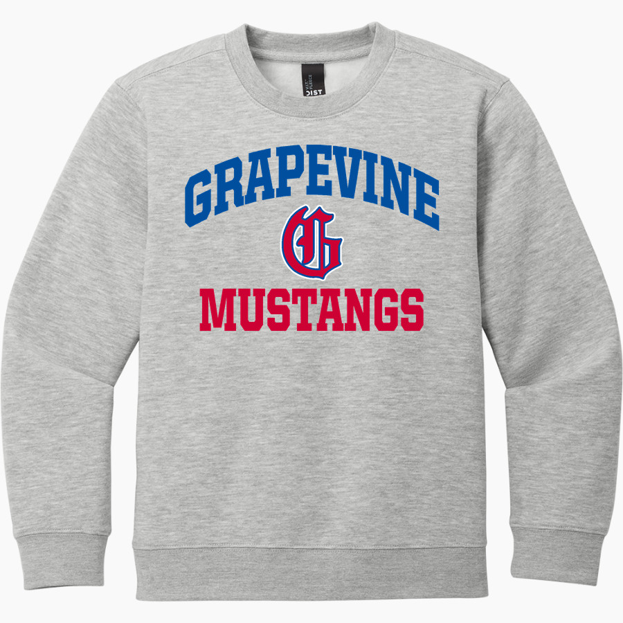 GRAPEVINE HIGH SCHOOL MUSTANGS District Youth V.I.T. Fleece Crewneck Sweatshirt