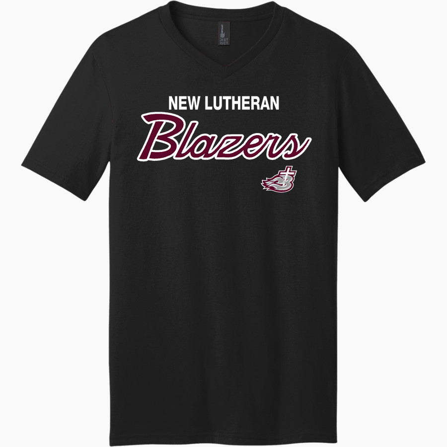 NEW Lutheran BLAZERS <span class="pdp-name-mascot">NORTHEASTERN WI LUTHERAN BLAZERS</span> District Men's Very Important V-Neck Short Sleeve Tee