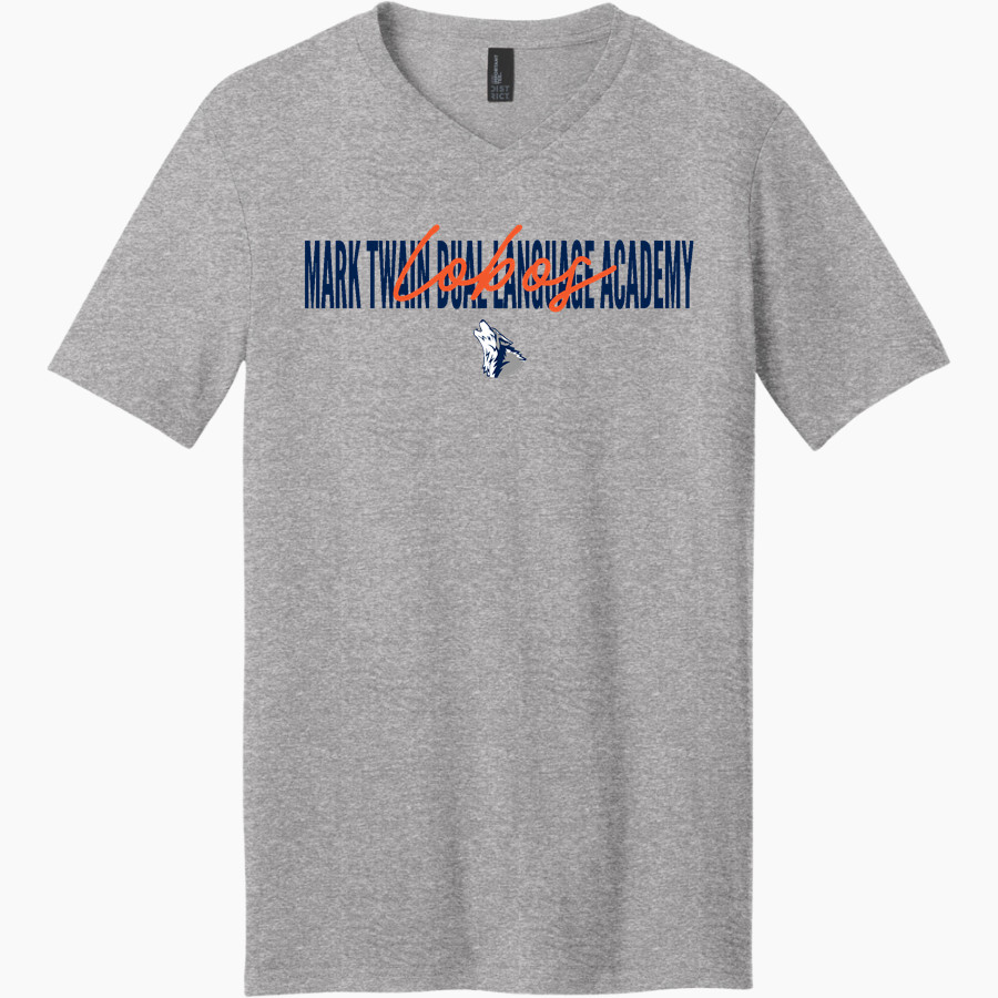 Mark Twain Dual Language Academy Lobos District Men's Very Important V-Neck Short Sleeve Tee