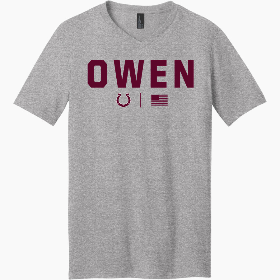 OWEN warhorses mountain tough...valley strong <span class="pdp-name-mascot">CHARLES D OWEN WARHORSES</span> District Men's Very Important V-Neck Short Sleeve Tee
