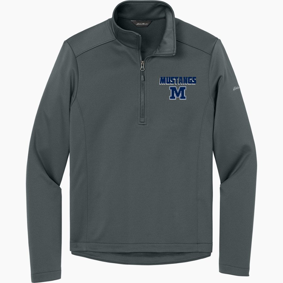 Merrill Mustangs Eddie Bauer Men's Smooth Mid Layer Fleece 1/2-Zip