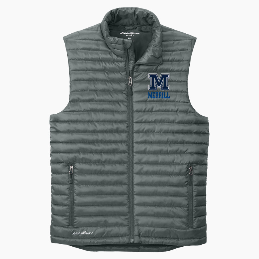Merrill Mustangs Eddie Bauer Men's Packable Quilted Vest